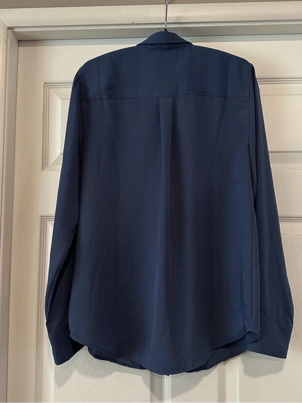 J. Crew Blue Long-Sleeve Button-Front Poly Shirt #LS1